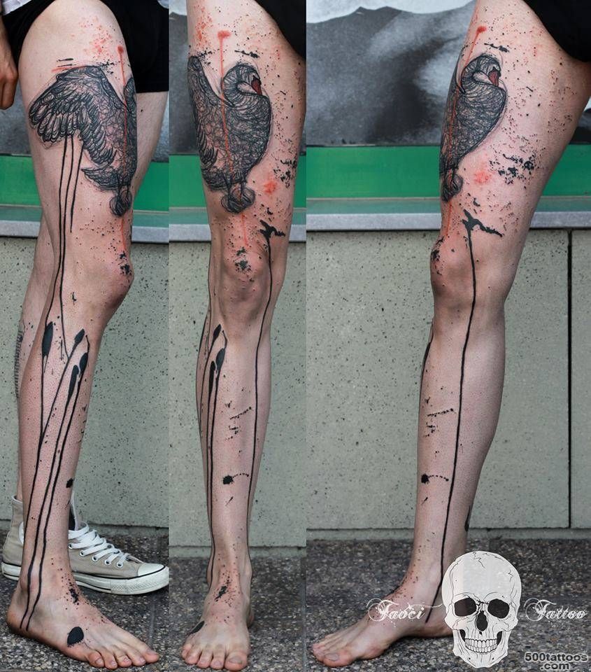 Neo Tattoo Art — Acrylicsketch work style goose tattoo on the..._28