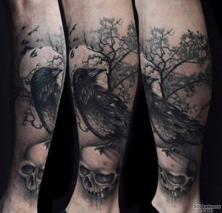 Tattoo, Tattoos, Raven, Rabe, Skull, Totenkopf, Sch?del, Tree ..._13