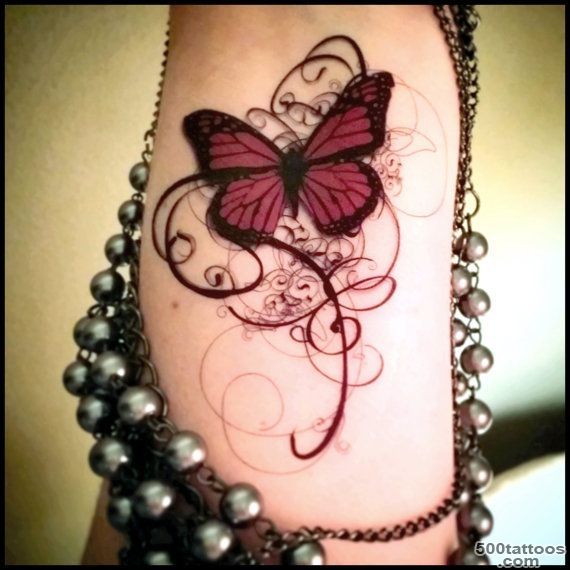 Temporary tattoo gothic tattoo butterfly tattoo swirls deep reds ..._30