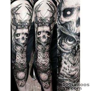 Skull and owl gothic tattoo sleeve  Inked  Pinterest  Tattoo _4