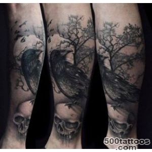 Tattoo, Tattoos, Raven, Rabe, Skull, Totenkopf, Sch?del, Tree _13