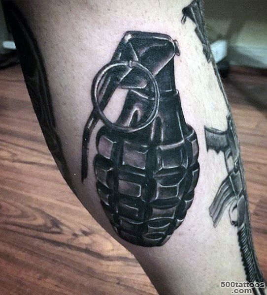 50 Grenade Tattoo Designs For Men   Explosive Ink Ideas_3