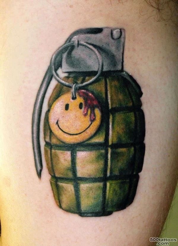 Linda toos Free Skull grenade tattoo design_11