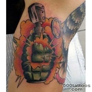 50 Grenade Tattoo Designs For Men   Explosive Ink Ideas_9