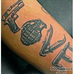 Love tattoo  We Heart It  bullets, Grenade, and knife_8