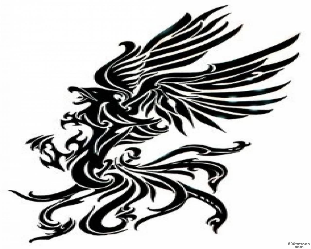 Black Ink Griffin Tattoo Design_34