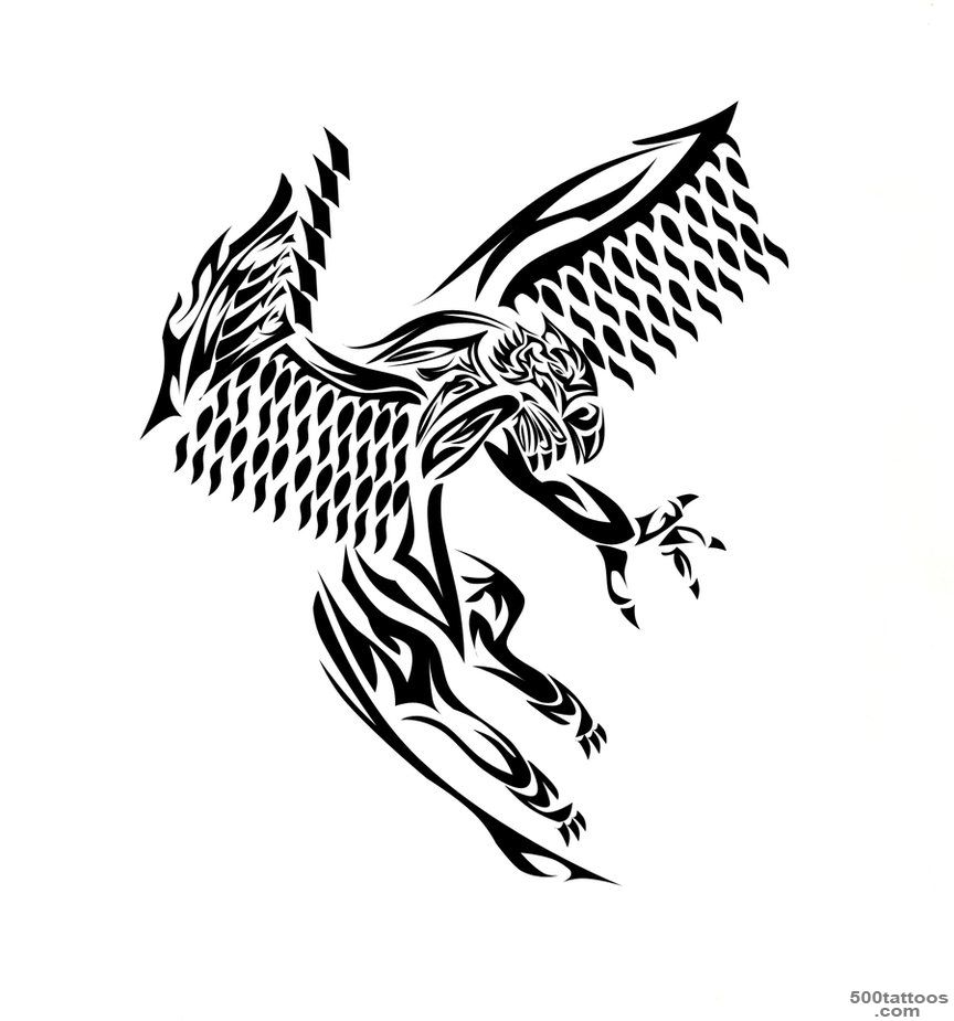 Tribal Pouncing Griffin Tattoo Design By Sanada Ookami_25
