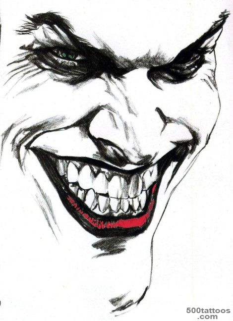 Joker Clown Grin Tattoo Design   Tattoes Idea 2015  2016_39