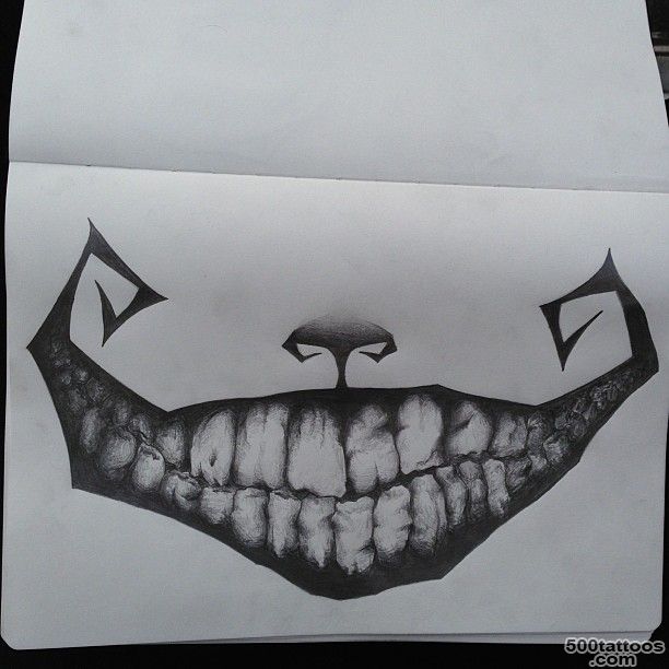 Pin Cheshire Grin Big Mouth Temporary Tattoo Transfer on Pinterest_6