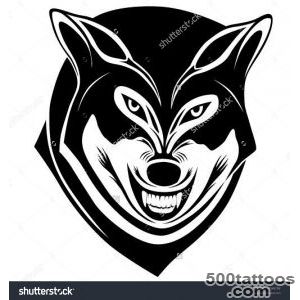 Wolf With A Grin In The Form Of A Tattoo Stock Vector Illustration _32