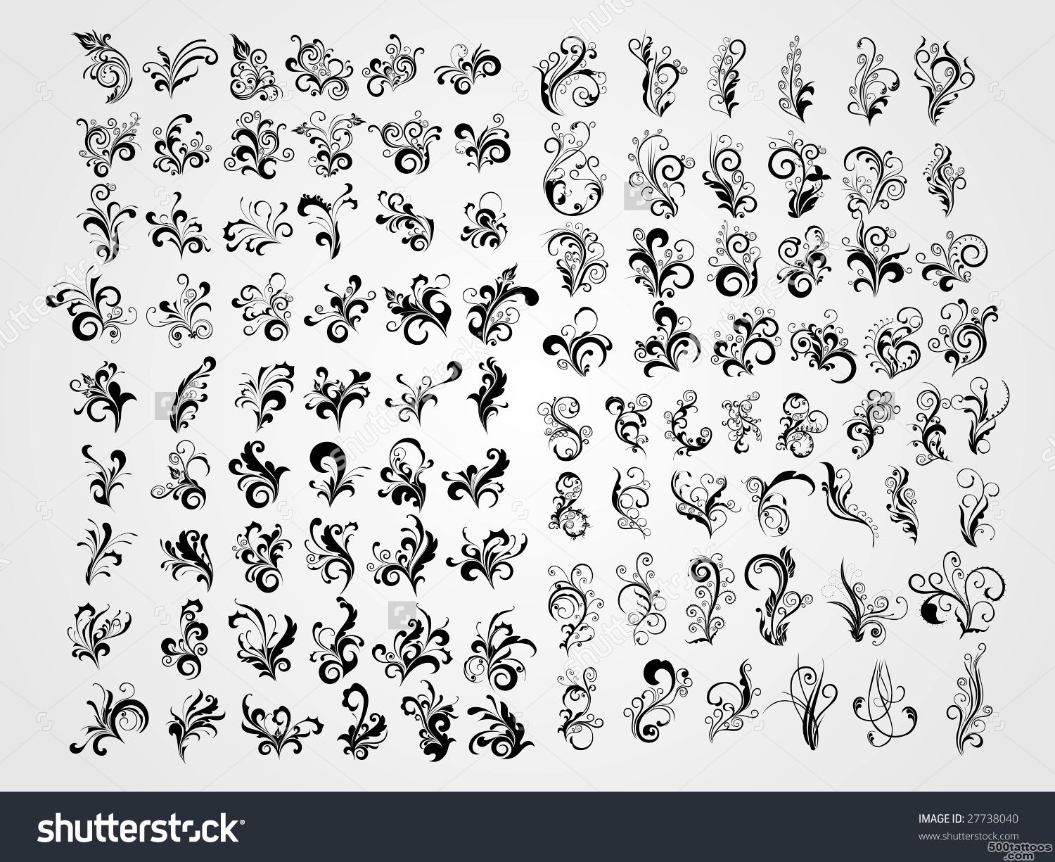 Background With Group Of Retro Black Tattoos, Tattoo Stock Vector ..._19