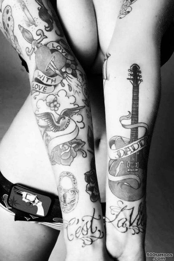 55 Guitar Tattoo Designs and Ideas for Men and Women_28
