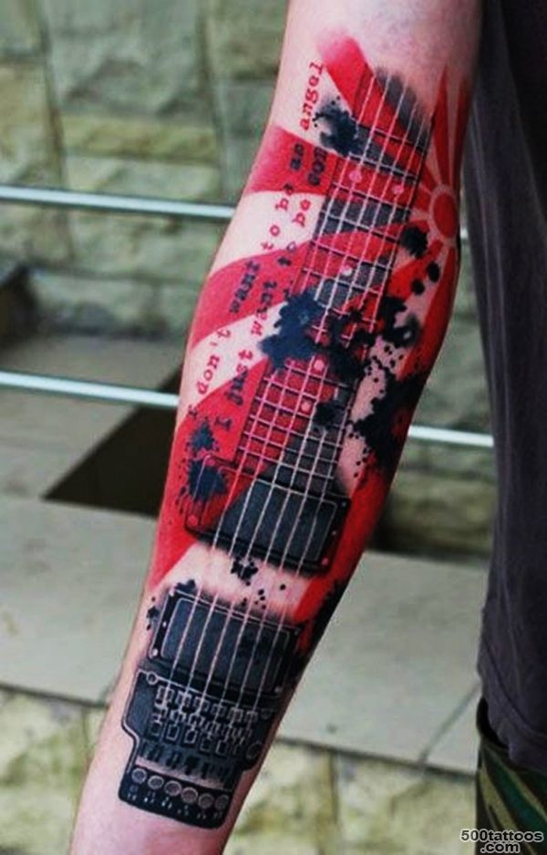 55 Guitar Tattoo Designs and Ideas for Men and Women_29