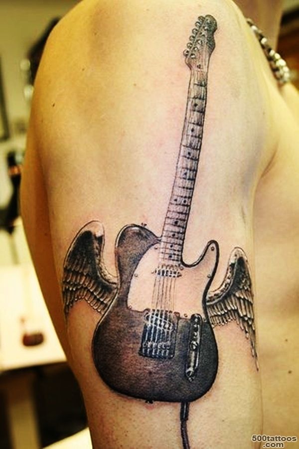 55 Guitar Tattoo Designs and Ideas for Men and Women_49