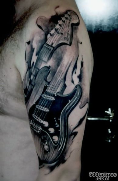 65 Guitar Tattoos For Men   Acoustic And Electric Designs_18
