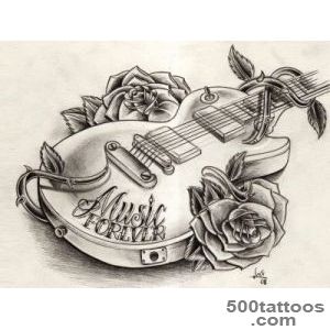 Guitar tattoos design, idea, image