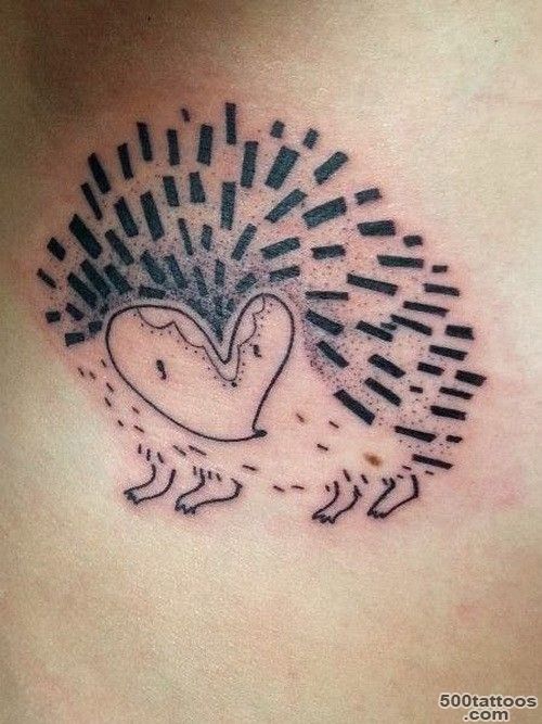 Small cute uncolored hedgehog tattoo   Tattooimages.biz_10