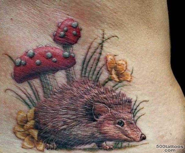 Small cute uncolored hedgehog tattoo   Tattooimages.biz_28