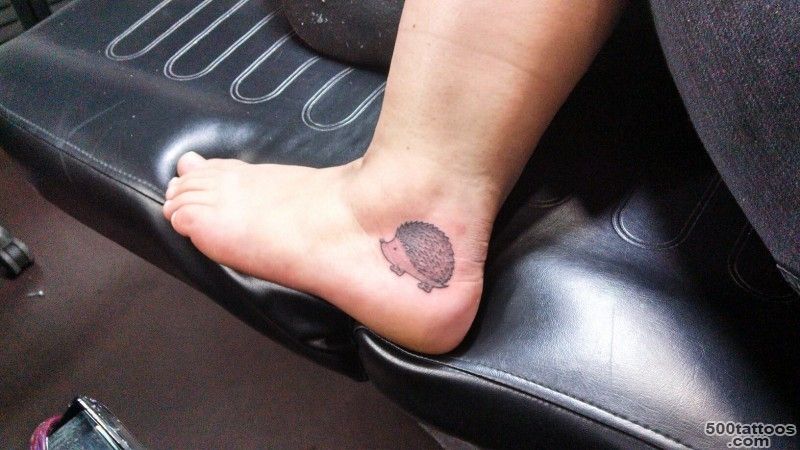 Small cute uncolored hedgehog tattoo   Tattooimages.biz_34