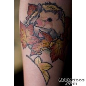 Nice girly pink hedgehog tattoo on arm   Tattooimagesbiz_36