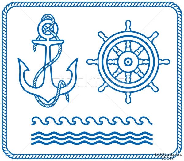 anchor · simple · vector · Tattoo · · style white Stock ..._ 48