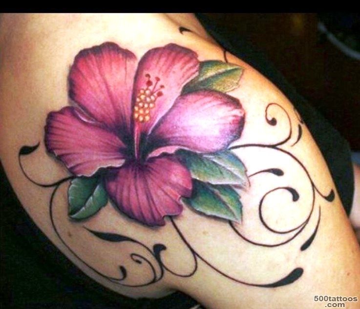 15+ Cool Hibiscus Tattoos On Shoulder_11