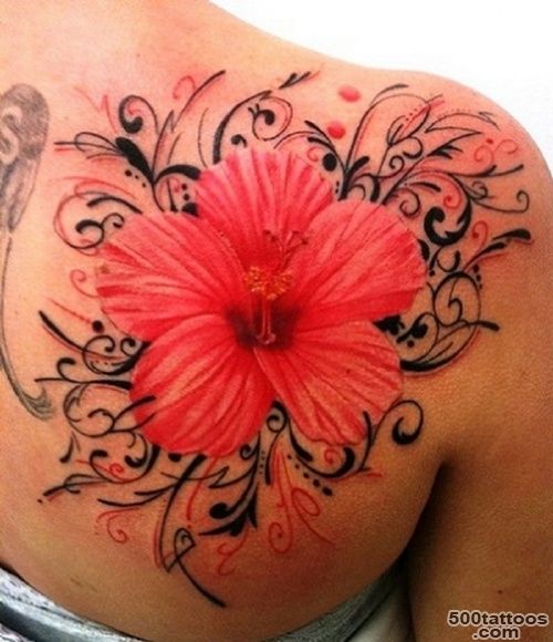 25 Stunning Hibiscus Flower Tattoos For Women_1