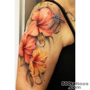 35 Black amp Grey and Colorful Hibiscus Tattoos_5