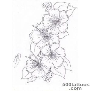 Hibiscus tattoo, the single flower, less swirly, more tribal and _32
