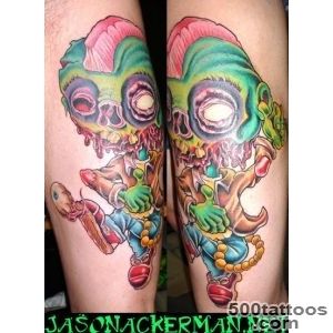 Multicolored zombie like cartoon hippie tattoo   Tattoos photos_44
