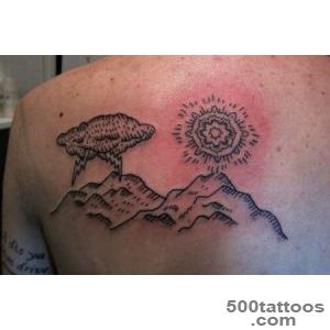 Homemade Clouds n Mountains Tattoo On Back   Tattoes Idea 2015  2016_6
