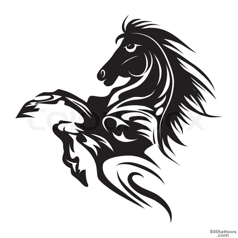 Horse tattoo symbol new year for design isolated vector animal ..._27