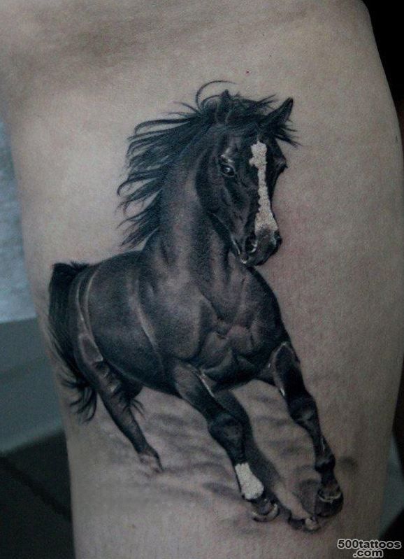 Nice running dark horse tattoo on ribs   Tattooimages.biz_24