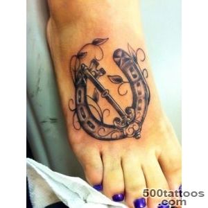 Key Horseshoe Tattoo On Right Foot For Girls  Tattoobitecom_16