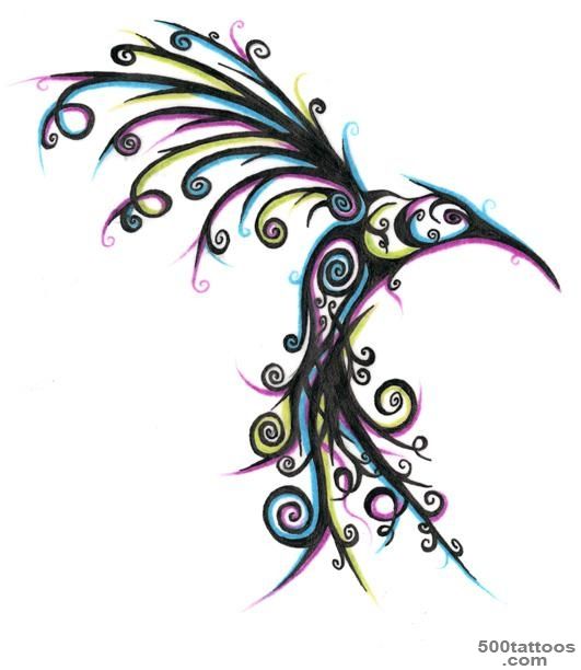 Tribal Hummingbird Tattoo On A White Background  Tattoobite.com_50