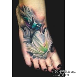 6+ Amazing Hummingbird Tattoos On Foot_33