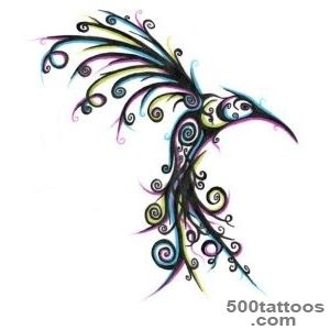 Tribal Hummingbird Tattoo On A White Background  Tattoobitecom_50