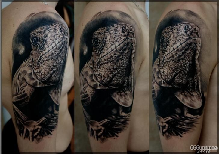 Shoulder Realistic Iguana Tattoo by Pavel Roch_42
