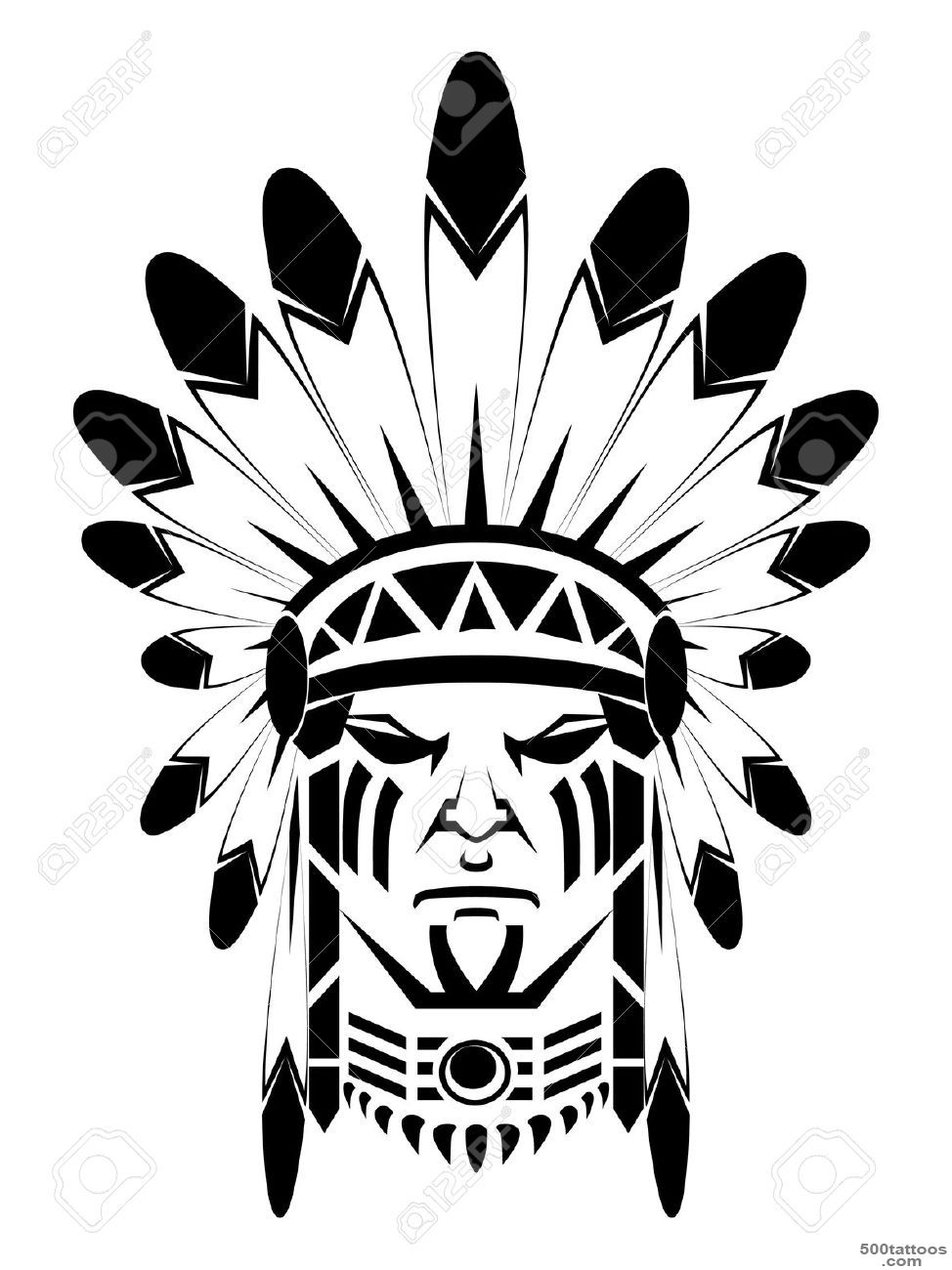 14968208 apache Stock Vector tattoo indian tribal 974?1,300 ..._39