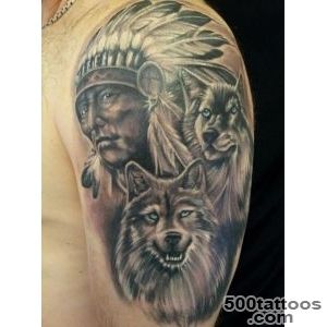 32+ Indian Chief Wolf Tattoos_5