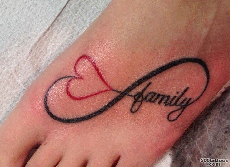 Love Life Infinity Tattoo On Girl Right Foot_36