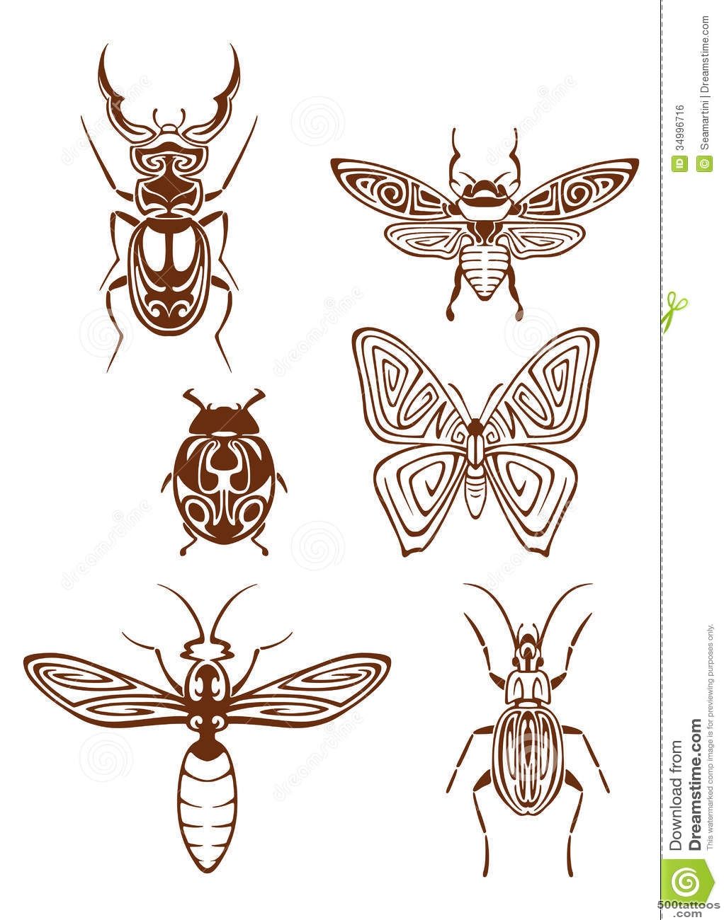 Insects Tattoos In Tribal Style Royalty Free Stock Image   Image ..._17