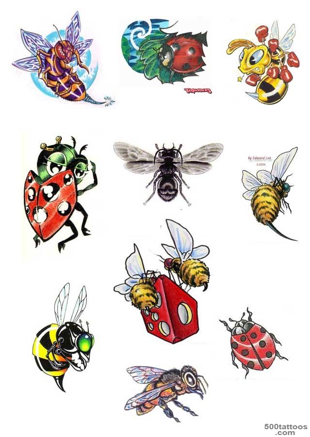 Pin And Insects In The Form Of Tattoos From Separate Fragments A ..._41