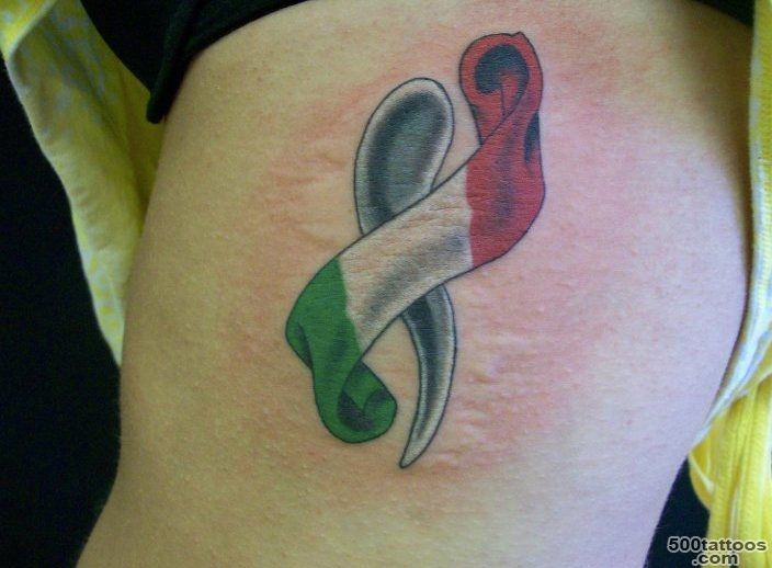 Italian Horn Tattoo With Flag_49