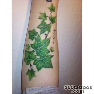 Green Ink Ivy Tattoo On Full Back_21