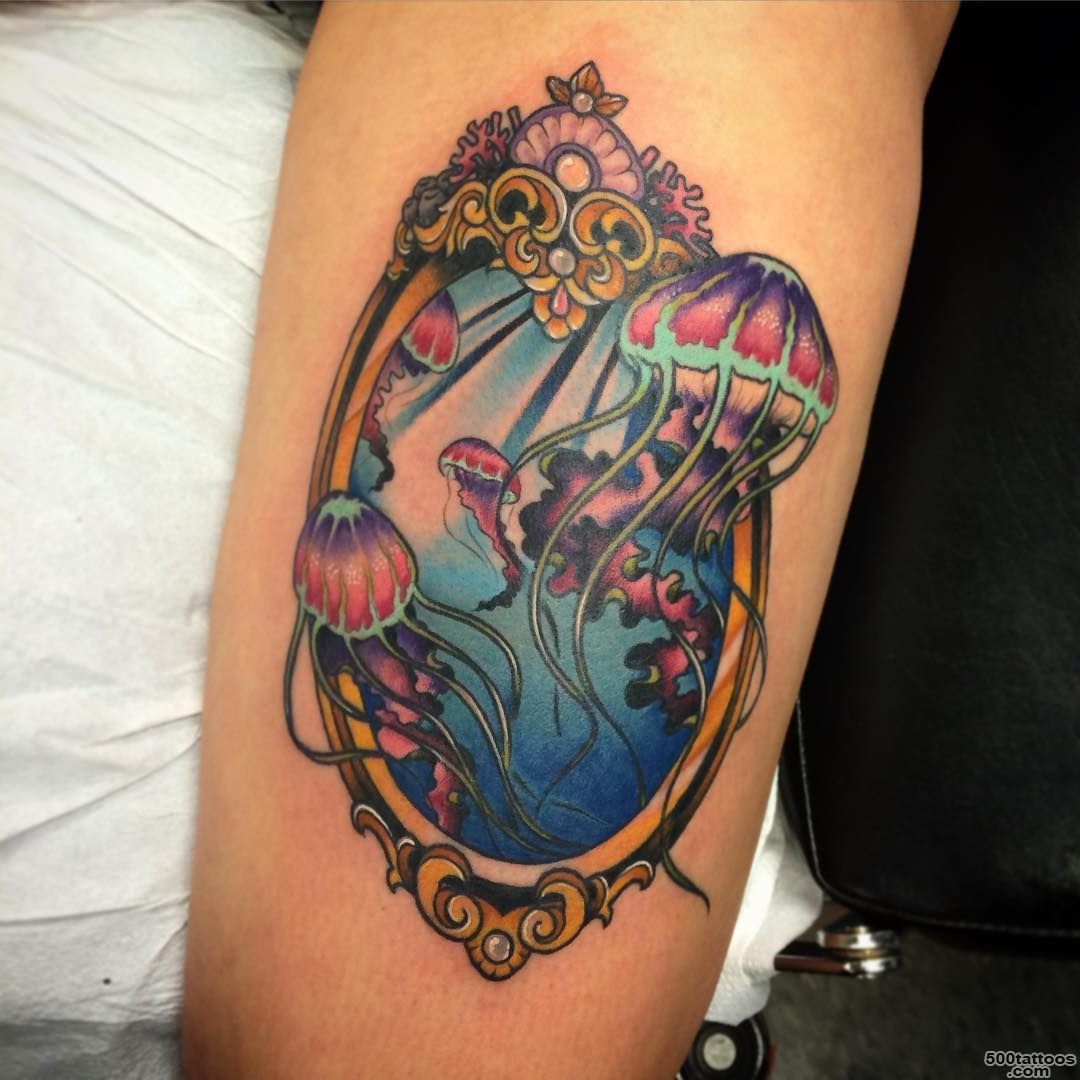 Colorful Jellyfish Tattoo  Venice Tattoo Art Designs_49