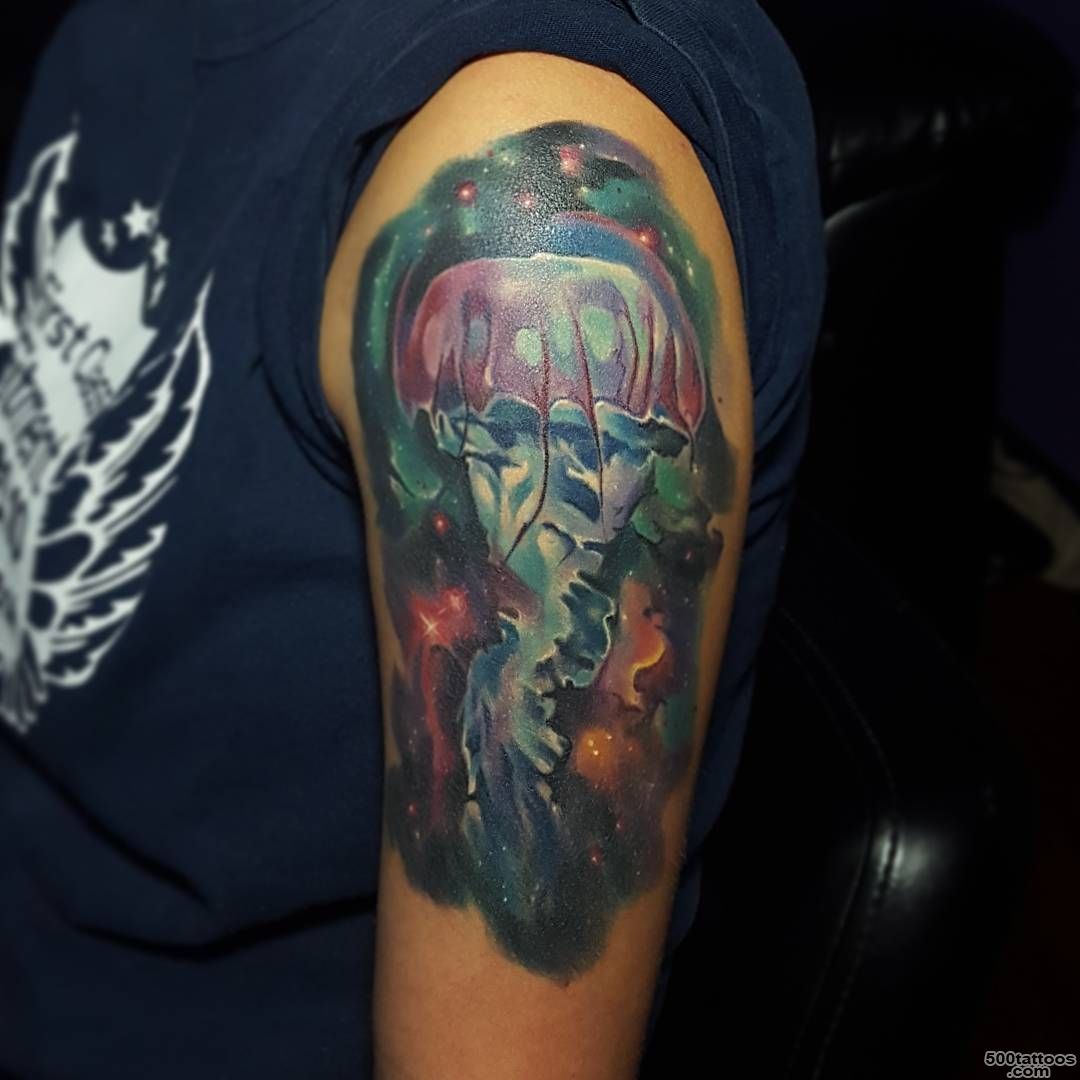 Space Jelly Fish Tattoo on Shoulder  Best Tattoo Ideas Gallery_50