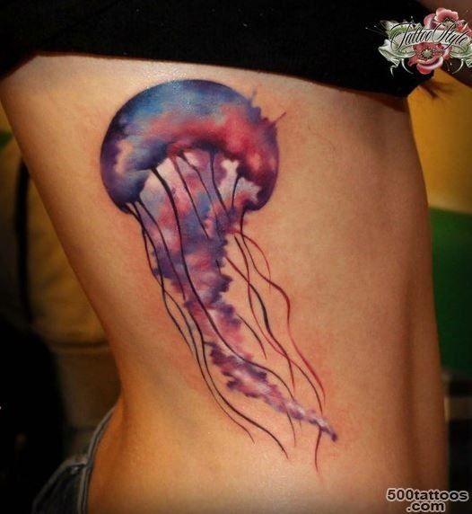 Wonderful coloured jellyfish tattoo   Tattooimages.biz_45
