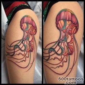 Tattoos by Laura Jade  Tattoos  Custom  Colorful jellyfish tattoo_17