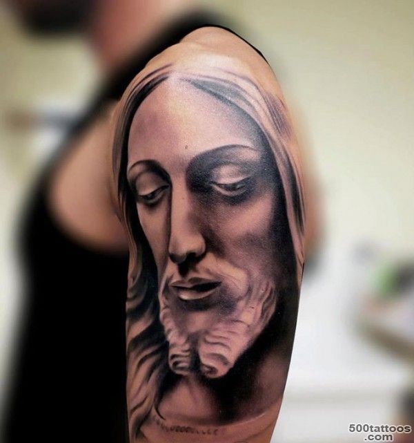 59 Jesus Designer Shoulder Tattoos_36
